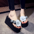 Shine jiao 2025 women's beach flip-flops 8cm - ultra high heel fashion platform sandals for thai vacations and travel