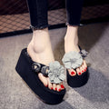 Shine jiao 2025 women's beach flip-flops 8cm - ultra high heel fashion platform sandals for thai vacations and travel