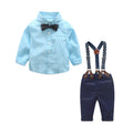 K-style boys cotton slub cotton long sleevesshirt overallssuit dress kidsbabysuitstripes baby