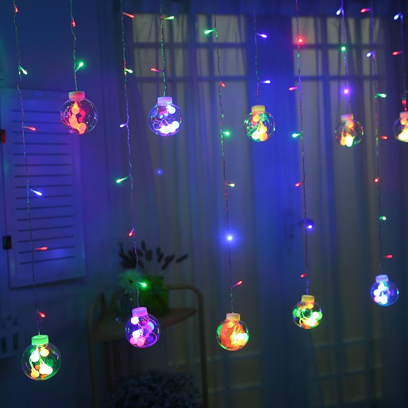 Customized led light string wishing ball Christmas day wedding ins small lanterns flashing curtains lights hanging lights Taobao
