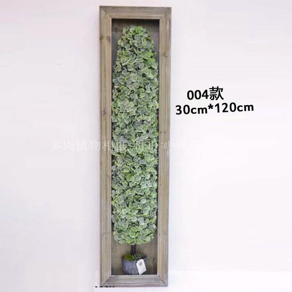 Simulation succulent plant tropical plant wooden photo frame wall decoration ornament living room hotel plant wall