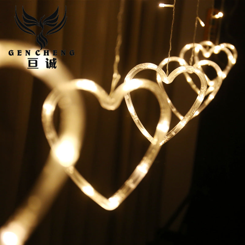 Directly from the manufacturer LED love curtain lights colorful lights flashing lights wedding layout gypsy creative small light bulbs