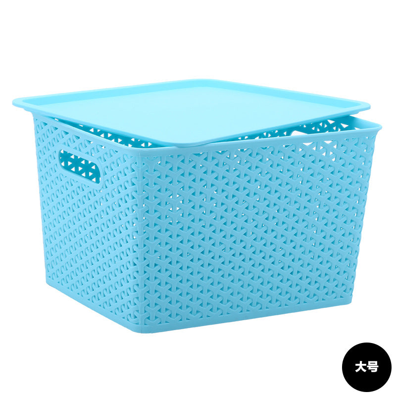 Rattan plastic storage basket Fruit basket Kitchen storage Office toy storage basket