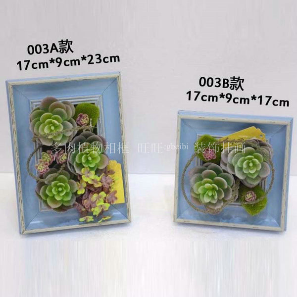 Simulation succulent plant 003 rural wall decoration tropical plant photo frame wooden photo frame, living room plant wall