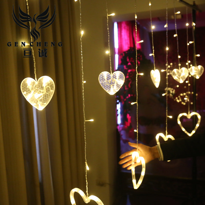 Directly from the manufacturer LED love curtain lights colorful lights flashing lights wedding layout gypsy creative small light bulbs