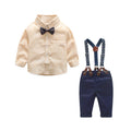 K-style boys cotton slub cotton long sleevesshirt overallssuit dress kidsbabysuitstripes baby