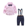 K-style boys cotton slub cotton long sleevesshirt overallssuit dress kidsbabysuitstripes baby