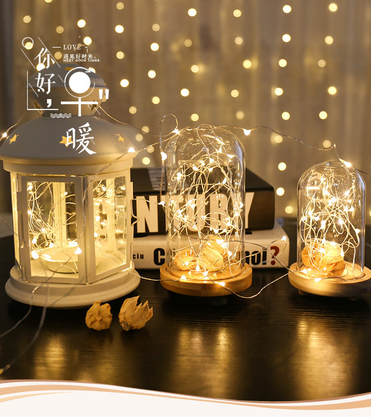 Wedding supplies led waterproof copper wire copper wire lamp decorative lights, glass decorative room bedroom arrangement string lights