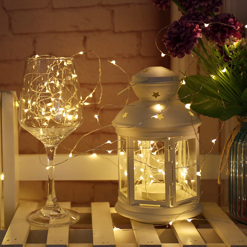 Wedding supplies led waterproof copper wire copper wire lamp decorative lights, glass decorative room bedroom arrangement string lights