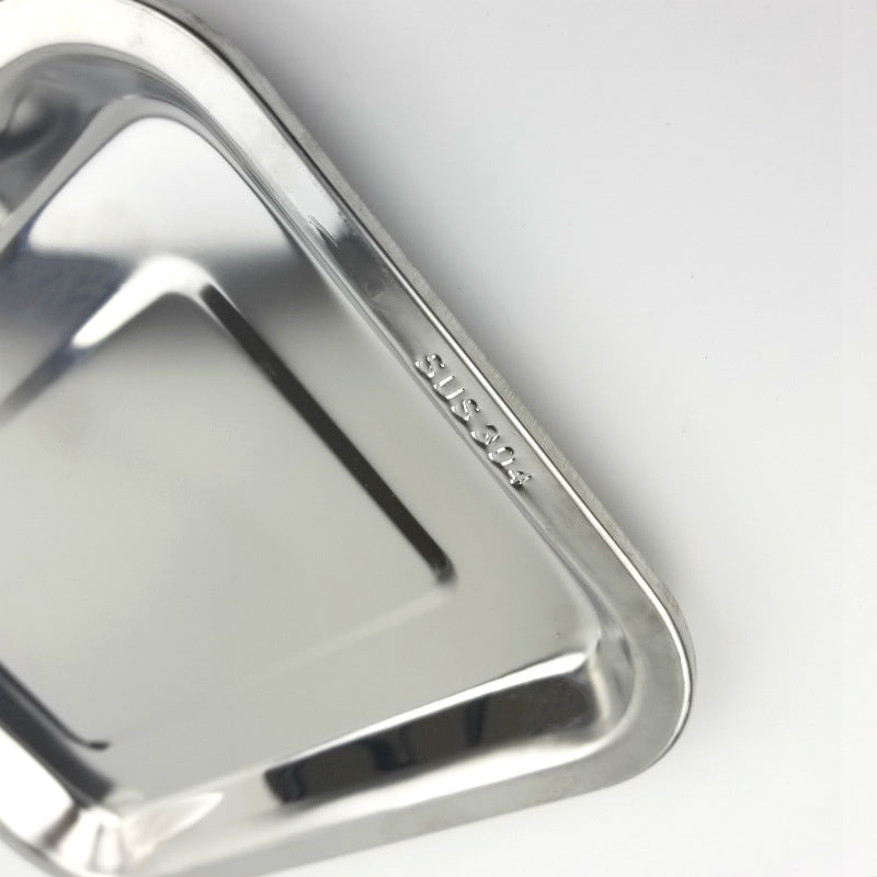 Thickened304 stainless steel tray rectangular steamed rice roll steamed rice square plate grilled fish plate dumpling plate barbecue iron plate