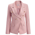 European and american double-breasted blazer - metal button, slim fit, slimming, professional commute, fashionable blazer