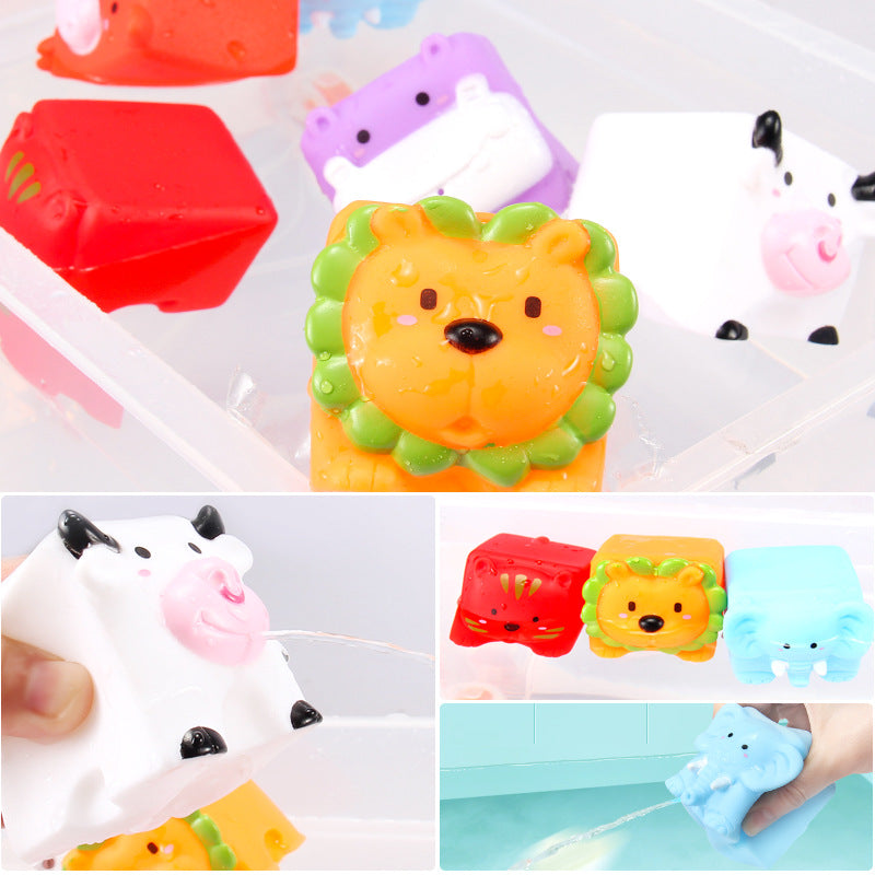 Baby infant bath toys boys and girls soft rubber cartoon swimming pool sprinkler water play toy set