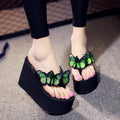 Shimmer chic women's summer slippers 2025 new collection - embroidered butterfly sandals, stylish outdoor summer slides for women