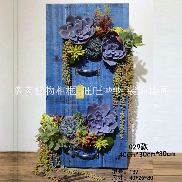 Simulation succulent tropical plant photo frame 029 rural wall decoration ornament wooden photo frame living room plant wall
