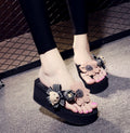 2025 summer new arrivals: 7cm high-heeled bear flip-flops - comfortable, versatile, non-slip, and stylish beach sandals