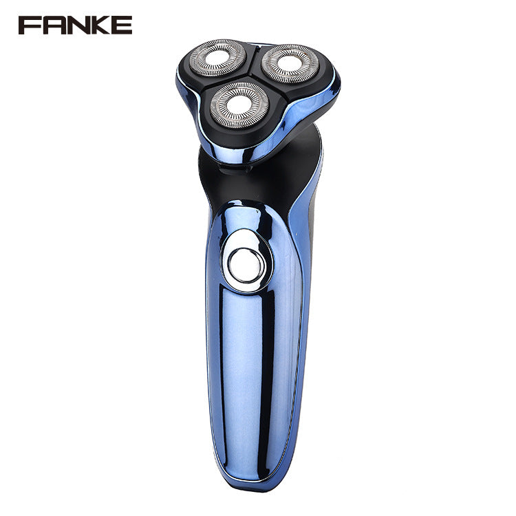 Rotate floating three-blade electric shaver, razor, sideburn trimmer, digital display, full body washable, full body washable