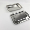Thickened304 stainless steel tray rectangular steamed rice roll steamed rice square plate grilled fish plate dumpling plate barbecue iron plate