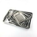 Thickened304 stainless steel tray rectangular steamed rice roll steamed rice square plate grilled fish plate dumpling plate barbecue iron plate