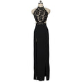 european and american sexy see-through lace backless high-slit dress - hot selling evening gown on  and