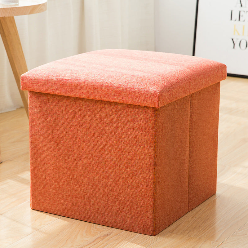 Folding storage stool cotton and linen sofa stool fabric storage stool can sit in the storage box, shoe change stool is sent on behalf of others