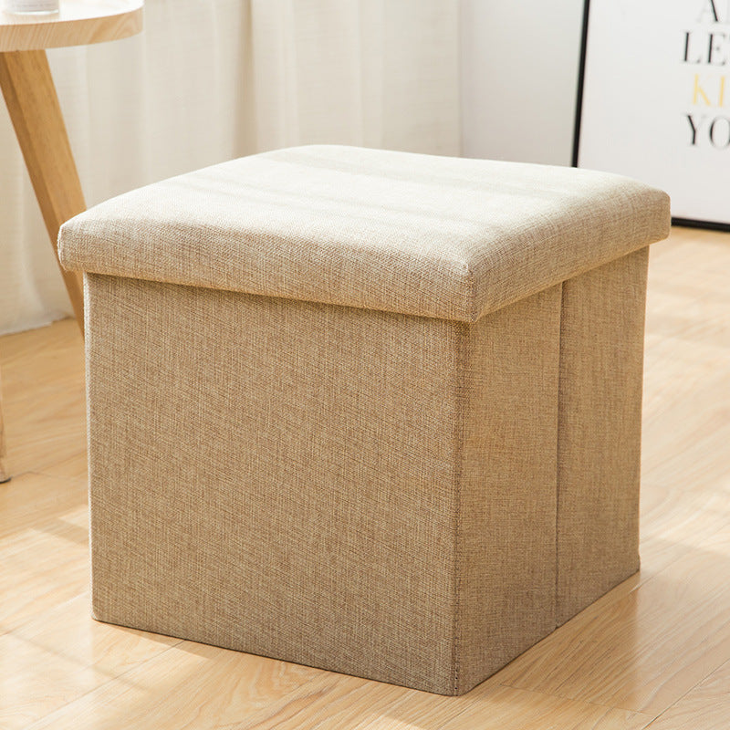 Folding storage stool cotton and linen sofa stool fabric storage stool can sit in the storage box, shoe change stool is sent on behalf of others