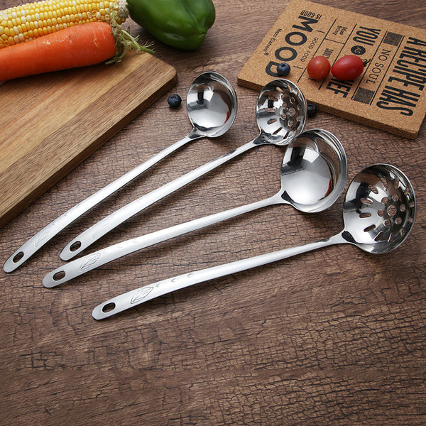 Daoqi Stainless Steel Hot Pot Spoon Kitchen Cooking Tools Family Spoon Restaurant Hotel Food Stall Spoon Colander