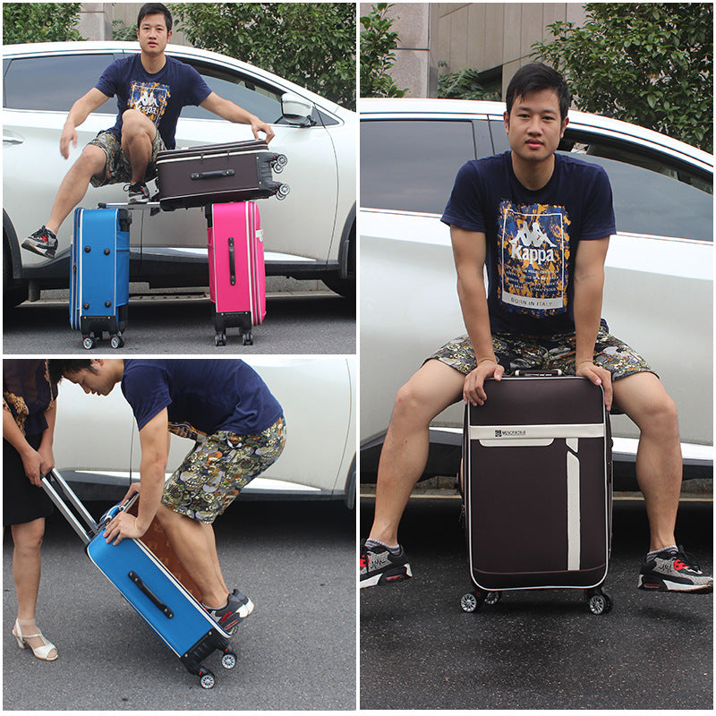 Processing customized suitcase men's leather case business trolley case universal wheel women's 24-inch student suitcase password case