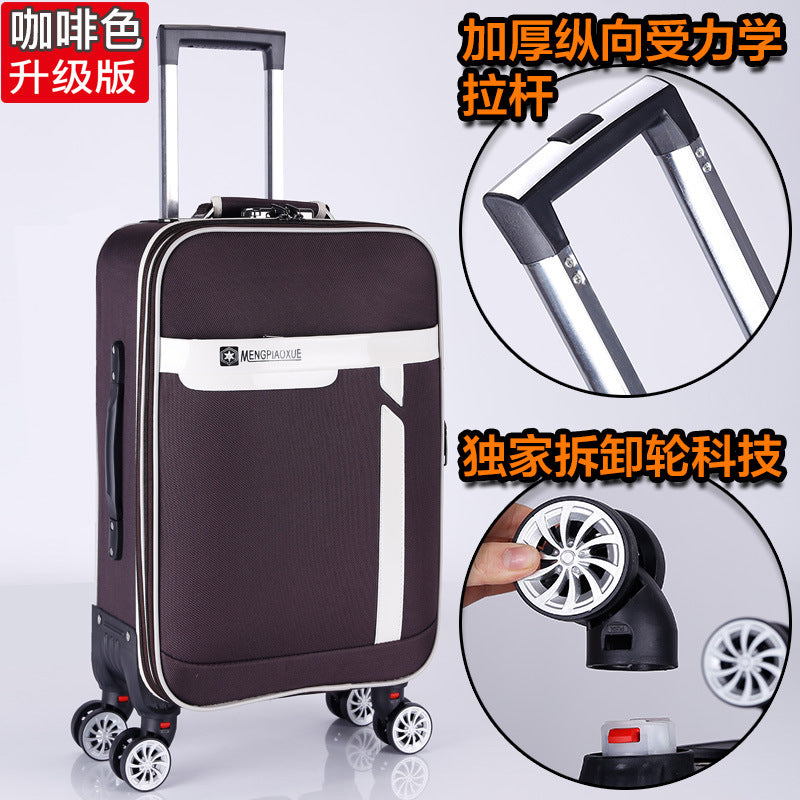 Processing customized suitcase men's leather case business trolley case universal wheel women's 24-inch student suitcase password case