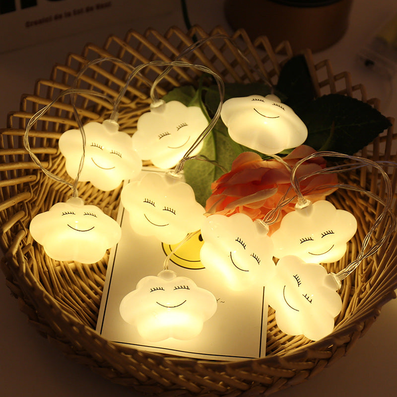 LED white cloud light string, battery light strip modeling light string, festival celebration indoor lighting decoration manufacturer wholesale