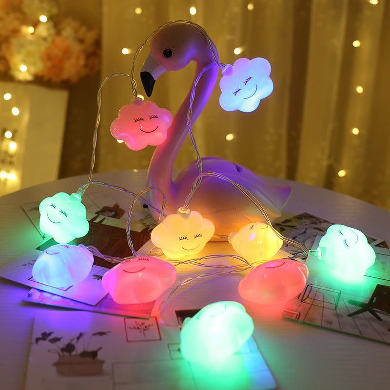 LED white cloud light string, battery light strip modeling light string, festival celebration indoor lighting decoration manufacturer wholesale
