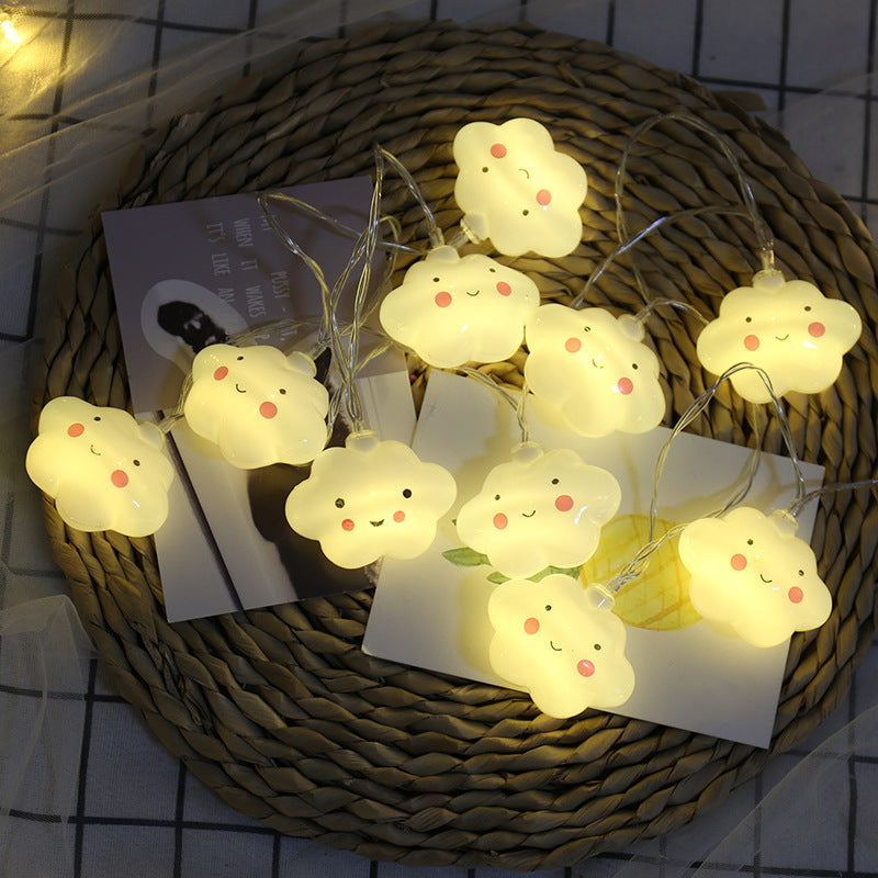 LED white cloud light string, battery light strip modeling light string, festival celebration indoor lighting decoration manufacturer wholesale