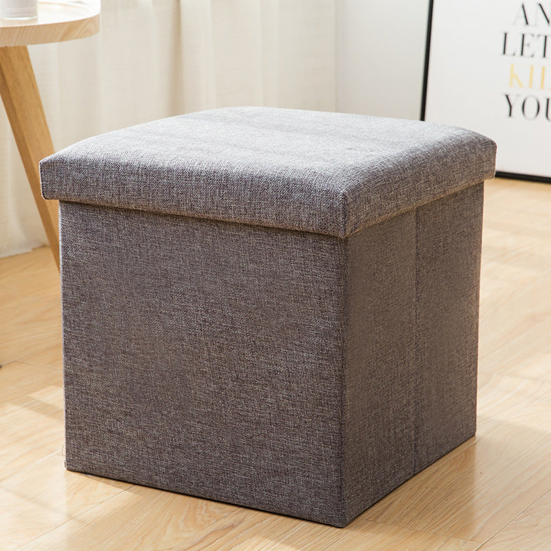 Folding storage stool cotton and linen sofa stool fabric storage stool can sit in the storage box, shoe change stool is sent on behalf of others