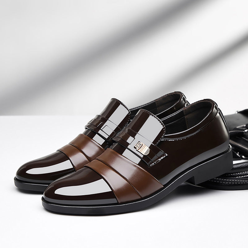 New men's business casual leather shoes, plus size available, wedding shoes, pointed toe slip-on casual shoes, dropshipping available