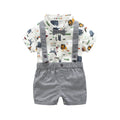 Children's suit cross-border summer boys' overalls printing overalls suit trendy brand little monster  wholesale baby