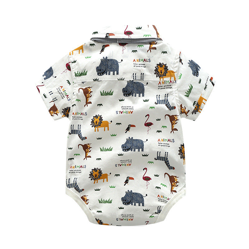 Children's suit cross-border summer boys' overalls printing overalls suit trendy brand little monster  wholesale baby