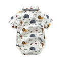 Children's suit cross-border summer boys' overalls printing overalls suit trendy brand little monster  wholesale baby