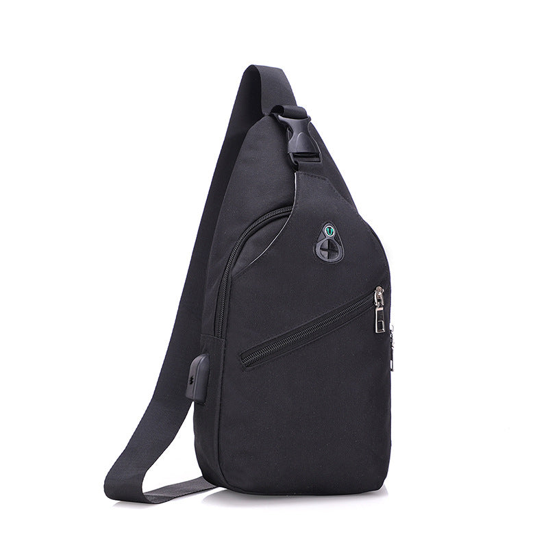 Feisha breast bag men's Korean version trendy canvas casual bag outdoor small backpack fashion bag shoulder bag messenger bag fanny pack