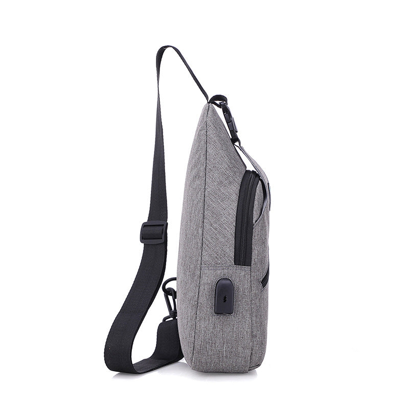 Feisha breast bag men's Korean version trendy canvas casual bag outdoor small backpack fashion bag shoulder bag messenger bag fanny pack