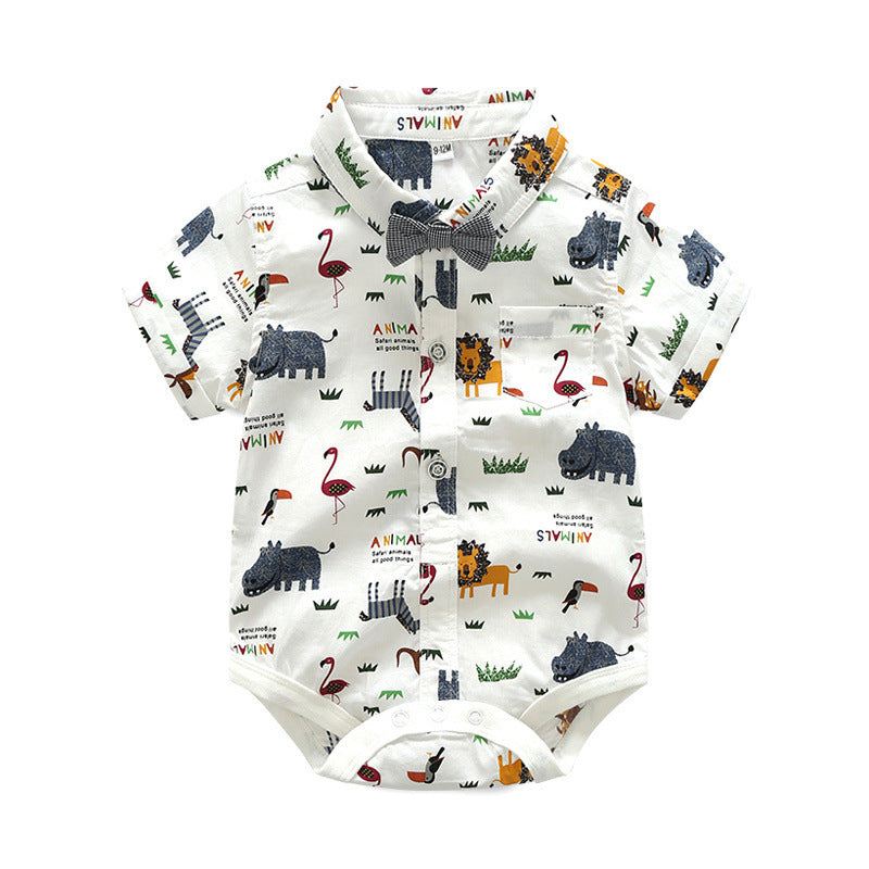 Children's suit cross-border summer boys' overalls printing overalls suit trendy brand little monster  wholesale baby
