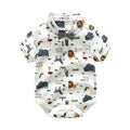 Children's suit cross-border summer boys' overalls printing overalls suit trendy brand little monster  wholesale baby