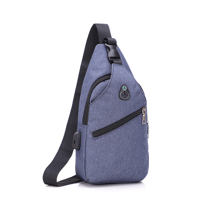 Feisha breast bag men's Korean version trendy canvas casual bag outdoor small backpack fashion bag shoulder bag messenger bag fanny pack