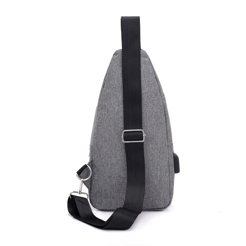Feisha breast bag men's Korean version trendy canvas casual bag outdoor small backpack fashion bag shoulder bag messenger bag fanny pack