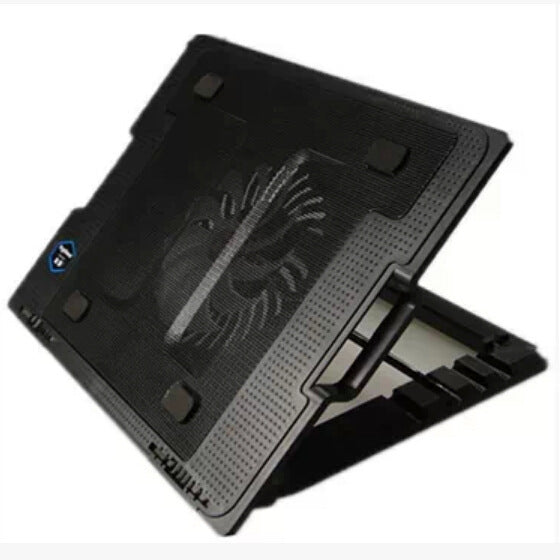Laptop cooling base with rotating fan 14inch - adjustable height cooler pad stand