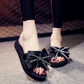 Shanjiao 6cm thick sole slippers women's beach flip-flops women's summerfashionoutwearcutebows sandals