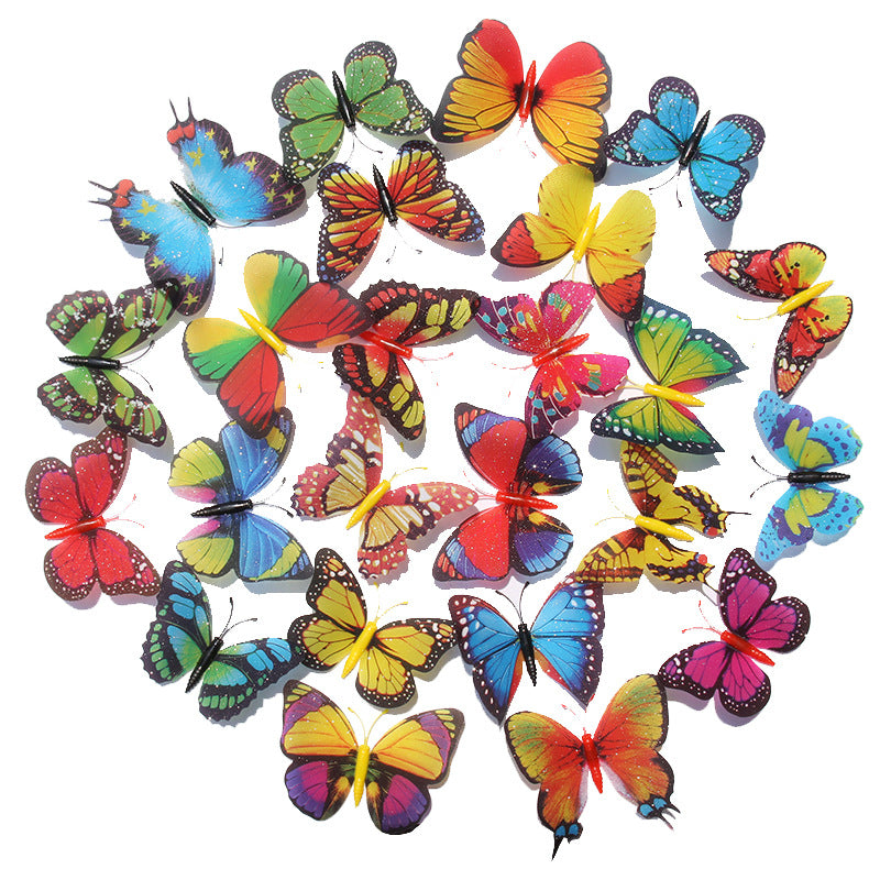 Gypsy 8.5cm flash simulated butterfly decoration, garden outdoor lawn decoration vase flower arrangement factory direct sales