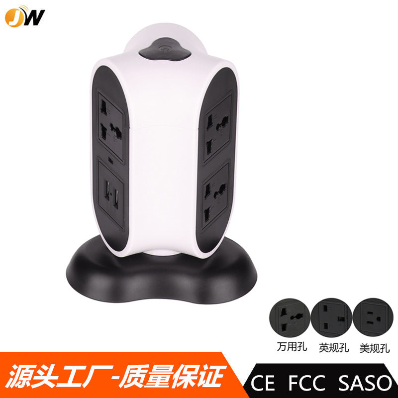 Overload protection home office US standard usb smart socket European standard vertical socket with wire British standard desktop power strip