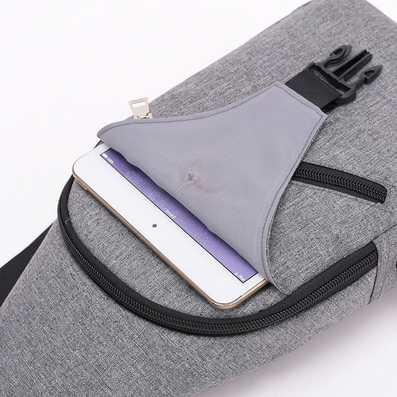 Feisha breast bag men's Korean version trendy canvas casual bag outdoor small backpack fashion bag shoulder bag messenger bag fanny pack