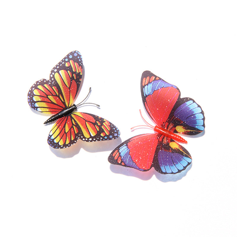 Gypsy 8.5cm flash simulated butterfly decoration, garden outdoor lawn decoration vase flower arrangement factory direct sales
