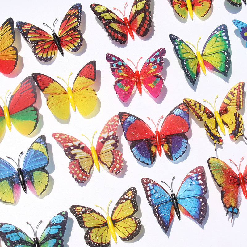 Gypsy 8.5cm flash simulated butterfly decoration, garden outdoor lawn decoration vase flower arrangement factory direct sales