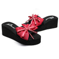 Shanjiao 6cm thick sole slippers women's beach flip-flops women's summerfashionoutwearcutebows sandals